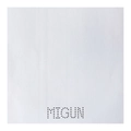Minimalist white square laser-cut card with MIGUN branding and micro-perforated texture - A4 / White