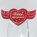 Red winged heart cup cards for engagement celebrations featuring Happy Engagement text - 9*4.6CM / Red