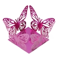 Laser cut butterfly party favor boxes in rose red metallic finish for wedding table decor - 3.6cm / Nail Powder