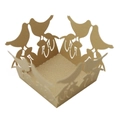 Champagne laser-cut bird hollow candy box for wedding party favors and table decor - Beige Gold