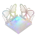 Macro detail of laser-cut hollow butterfly candy box with iridescent mirror finish - Small / Mirror Iridescent