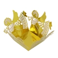Goldene lasergeschnittene Engels-Papier-Bonbonschachtel für Hochzeitsfeiern und Deko - 3.5cm / Spiegel Gold