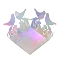 Detailed laser cut iridescent candy box wrap featuring love birds and Double Happiness - 3.6cm / Mirror Iridescent
