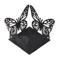 Detail of laser-cut black butterfly candy box holder with intricate hollow patterns - Black Khaki