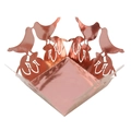 Detail of rose gold hollow bird favor box with laser-cut lace pattern for weddings - 3.6cm / Mirror Rose Gold