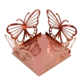 Mirror rose gold laser-cut butterfly wedding candy box with elegant hollowed-out details - Small / Mirror Rose Gold