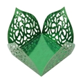 Detalle de caja de dulces verde oscuro cortada con láser con encaje floral hueco - 3.5cm / Verde oscuro espejo