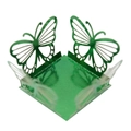 Detail of green metallic laser-cut butterfly gift box for wedding party candy and sweets - Small / Mirror Dark Green