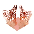 Rose gold laser-cut butterfly cupcake wrappers for wedding and party decorations - Mirror Rose Gold