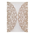 Golden glitter laser cut gate-fold wedding invitation cover with elegant vine patterns - Rose Gold
