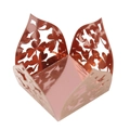 Dettaglio della scatola per caramelle a trifoglio oro rosa con carta a specchio lucida - 3.5cm / Oro Rosa Specchio