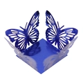 Close-up of blue metallic mirror cardstock box with laser-cut hollow butterfly pattern - Mirror Dark Blue