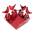 Detail of red laser-cut candy box featuring elegant bird silhouettes and floral patterns - 3.6cm / Mirror Red