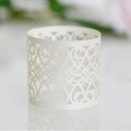 Rond de serviette blanc perle découpé au laser avec motifs filigranes classiques élégants - 17cm / Ivoire
