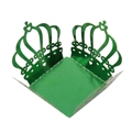 Macro view of green laser-cut crown pattern on mirror paper candy box for parties - 3.5cm / Mirror Dark Green