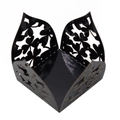 Detail of laser-cut black hollow butterfly pattern on decorative favor box edges - 3.5cm / Mirror Black