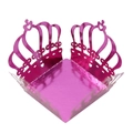 Close-up of laser-cut crown candy box with metallic rose pink hollow pattern finish - 3.5cm / Nail Powder
