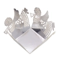 Caissettes à cupcakes argentées découpées au laser avec motifs d'anges pour décoration - 3.5cm / Argent Miroir