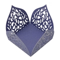 Detailed laser cut purple floral candy box with intricate filigree patterns and textures - Sapphire Blue