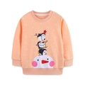 Felpa natalizia rosa a pois per bambine con ricamo di pinguini e pupazzo di neve - 2Y(90cm) / Stile Ricamato con Pinguino Rosa Corallo (8235)