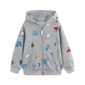 Felpa con cappuccio grigia da bambino con motivi di animali della foresta - 2Y(90cm) / Grigio Stampa Animali Cartone (6008)