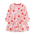 Rosafarbenes Langarm-Strickkleid für Mädchen mit Hasen- und Ballon-Cartoon-Muster - 2Y(90cm) / Rosa