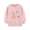 Sweat rose en coton pour filles avec broderie lapin et slogan Dream Big brodé - 2Y(90cm) / Rose (8234)