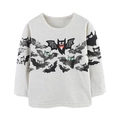 T-shirt a maniche lunghe grigio chiaro per bambini con stampe di pipistrelli Halloween - Grigio Chiaro Stampa Pipistrello (5389) / 2Y(90cm)