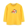 Maglia a maniche lunghe gialla per bambini con stampa di escavatore e girocollo - 2Y(90cm) / Giallo Brillante