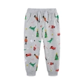 Children's gray joggers with festive Christmas patterns featuring Santa and nutcrackers - 2Y(90cm) / Gray Cartoon Print