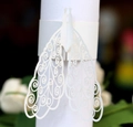 Rond de serviette papillon en papier découpé au laser pour décoration de table de mariage - Blanc