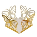 Elegante hohle Schmetterling-Süßigkeitenbox in Gold und Weiß für Hochzeitsgeschenke - 3.7cm / Reflektierendes Gold