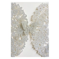 Elegant silver glitter laser-cut butterfly and floral invitation card decoration - Silver Glitter