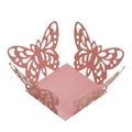 Pink laser cut butterfly candy box with hollow design for weddings and parties - Pink
