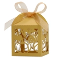 Goldene lasergeschnittene Kürbis-Geschenkbox mit Band für Erntedankfest und Partys - 5*5*8CM / Gold