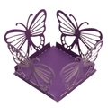 Purple butterfly hollow paper candy box with laser cut floral patterns for party decor - 3.7cm / Dark Purple