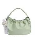 Sac nuage vert sauge avec anse tressée et breloques en dentelle et perles - Avec Pendentif / Vert