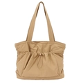 Khakifarbene große Tragetasche mit praktischer Kordelzugtasche und breiten Schultergurten - Khaki