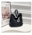 Sac bandoulière noir minimaliste en nylon haute densité avec breloque et grand volume - Noir avec Pendentif Lettre / Noir