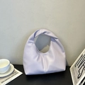 Sac à main minimaliste lilas clair avec poignée nouée et silhouette hobo élégante - Violet