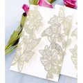 Elegant gold glitter hollow butterfly laser cut invitation cards with roses decoration - Light Gold Glitter