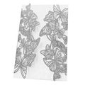 Elegant laser-cut silver glitter butterfly and rose invitation card for weddings - Glitter Silver