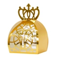 Elegante scatola regalo corona dorata tagliata al laser per nozze e feste - Oro / 5.5*4.7CM