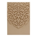 Elegant laser cut hollow floral wedding invitation card in gold pearlescent paper - Full Set / Champagne Gold