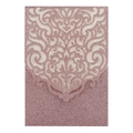 Invitation ajourée au laser or rose pailleté avec motifs floraux pour baptême et mariage - Rose Pailleté