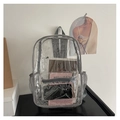Minimalistischer transparenter PVC-Rucksack mit grauen Akzenten und Netztaschen für viel Stauraum - Grau