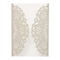 Elegant champagne gold laser-cut glitter wedding invitations with intricate floral patterns - Light Gold Glitter