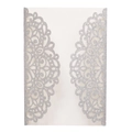 Intricate laser-cut silver glitter wedding invitation featuring a floral mandala design - Glitter Silver