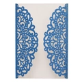 Elegant blue glitter laser cut floral wedding invitation cover with mandala lace design - Glitter Royal Blue
