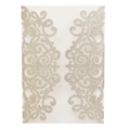 Champagne gold glitter laser cut invitation cover with elegant hollow scroll design - Light Gold Glitter / Light Gold Color